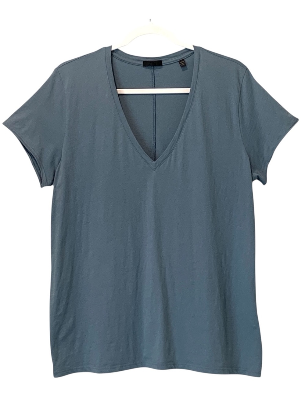 ATM Anthony Thomas Melillo Schoolboy T-Shirt V-Neck Slate Blue Tee Women's XL